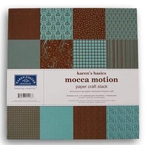 New Karen Foster Design “Mocca Motion” Scrapbooking Paper Craft Stack 84 Sheet
